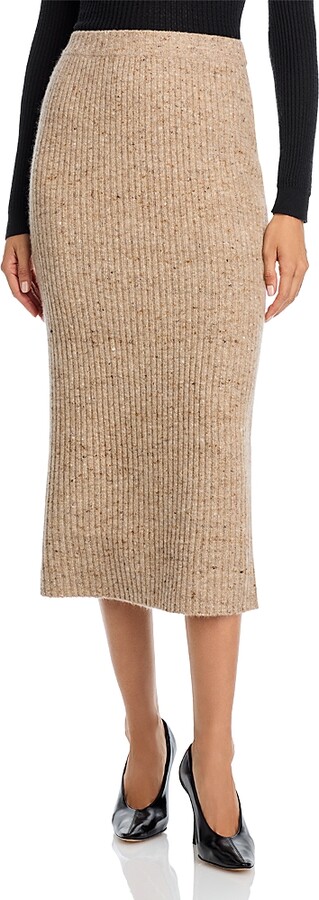 Co Wool Blend Ribbed Midi Skirt