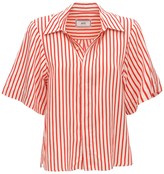 Thumbnail for your product : AMI Paris Striped Viscose Short Sleeve Shirt