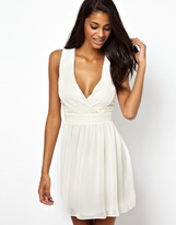 Thumbnail for your product : ASOS Sequin Panel Wrap Skater Dress