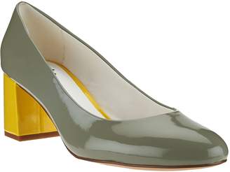 Isaac Mizrahi Live! Patent Leather Pumps with Contrast Heel