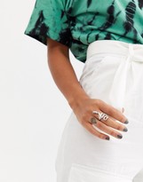 Thumbnail for your product : ASOS DESIGN ring in dragon design in silver tone