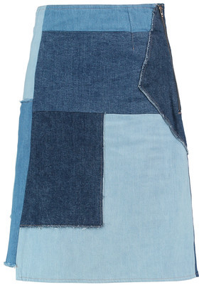 MiH Jeans Turo Patchwork Denim Mini Skirt