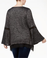 Thumbnail for your product : NY Collection Plus Size Chiffon-Trim Bell-Sleeve Top