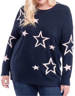 Fever Plus Size Star-Print Sweater