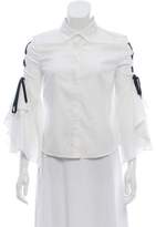 Thumbnail for your product : Jonathan Simkhai Ruffle-Accented Button-Up Top