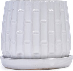 Arlmont & Co. 7" Ceramic Flowerpot With Antique Glossy Finish For Garden And Windowsill - , Weather Drainage Design In Outdoor Use Finish, Hole Reinforced Structure