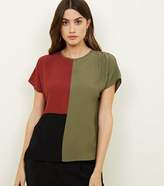 Thumbnail for your product : New Look Khaki Colour Block T-Shirt