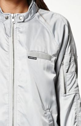 Members Only Washed Satin Bomber Jacket