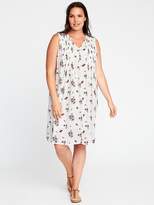Thumbnail for your product : Old Navy Printed Pintucked Plus-Size Swing Dress