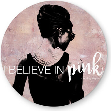 Begin Edition International Inc. I believe in pink Figurative Bedroom Round Outdoor Rug | Decor