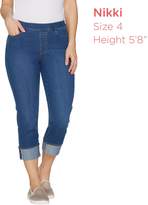 Thumbnail for your product : Susan Graver Stretch Denim Pull-On Cuffed Crop Pants - Regular