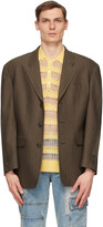 Thumbnail for your product : ANDERSSON BELL Brown Wool Herringbone Totem Blazer
