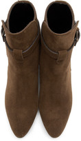 Thumbnail for your product : Saint Laurent Brown Suede West Jodhpur Boots