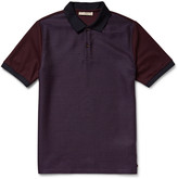 Thumbnail for your product : Burberry Panelled Jacquard and Cotton-Piqué Polo Shirt