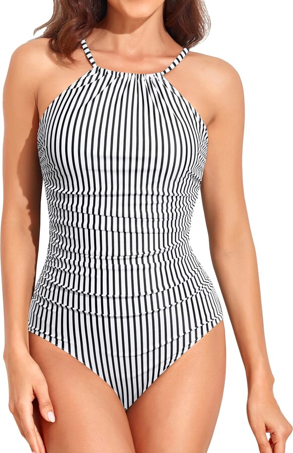 Yonique Women One Piece Swimsuit High Neck Bathing Suit Tummy Control