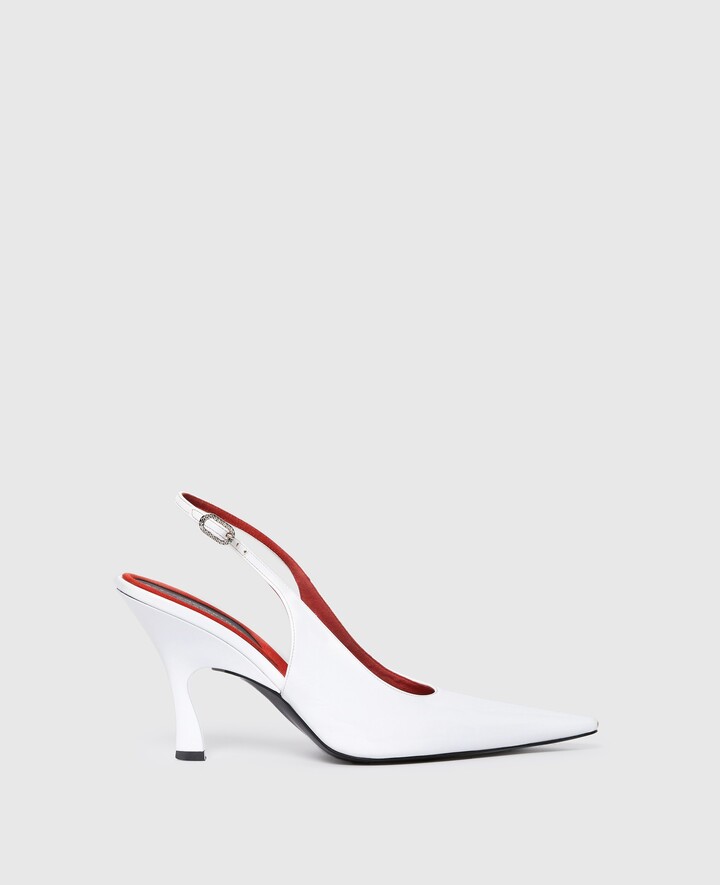 Stella McCartney Elsa Pointed Toe Slingbacks, Woman, White, Size: 35