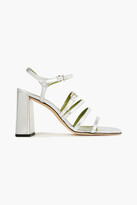 Thumbnail for your product : Bzees By Far Goldie Buckled Metallic Leather Sandals