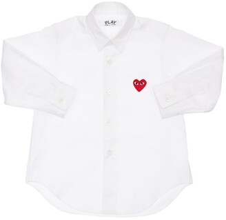 Comme des Garçons PLAY Cotton poplin shirt w/ logo patch