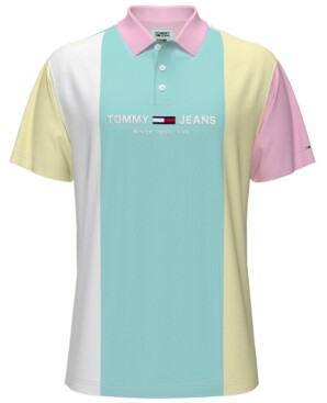 Tommy Hilfiger Men's Tommy Jeans Pastel Capsule Colorblocked Polo Shirt -  ShopStyle