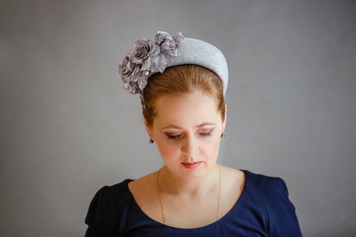 silver headpiece wedding guest