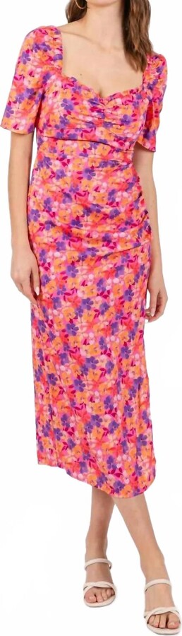 FORE Rio Midi Dress In Pink Multi
