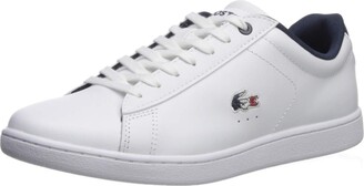 red and white lacoste shoes