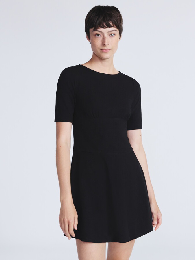 Scoop Women’s Knit Mini Skater Dress with Elbow Length Sleeves, Sizes XS-XXL