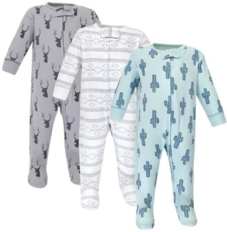Yoga Sprout Zipper Sleep N Play, Cactus, 3 Pack, 6-9 Months