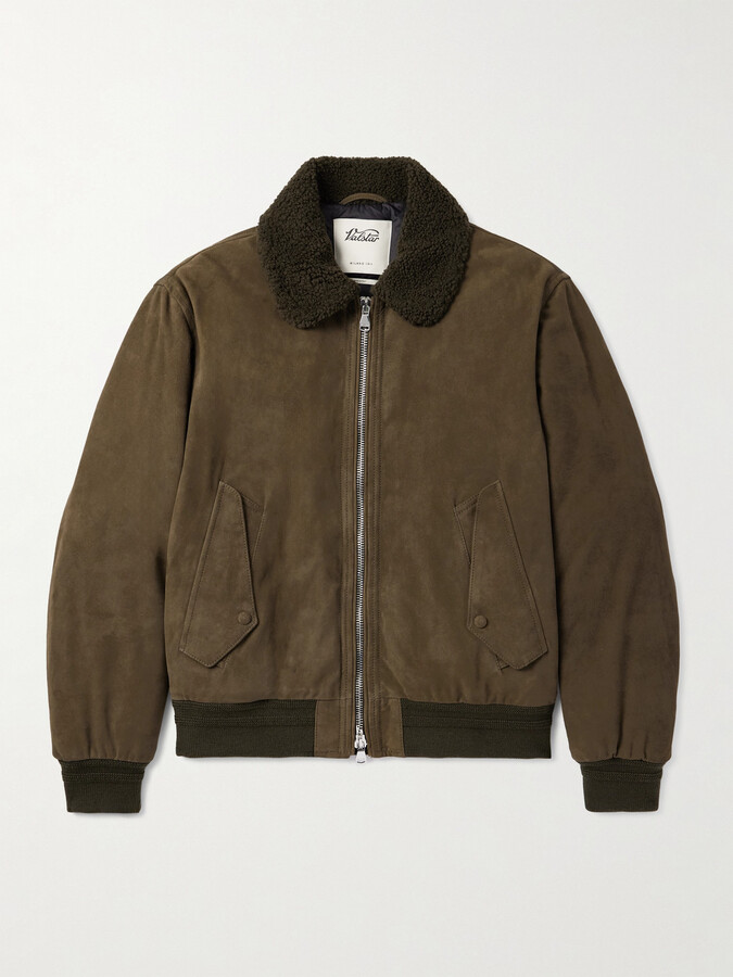 Valstar Cudden Shearling-Trimmed Suede Down Aviator Jacket