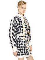 Thumbnail for your product : Balmain Woven Houndstooth & Nappa Cocoon Jacket