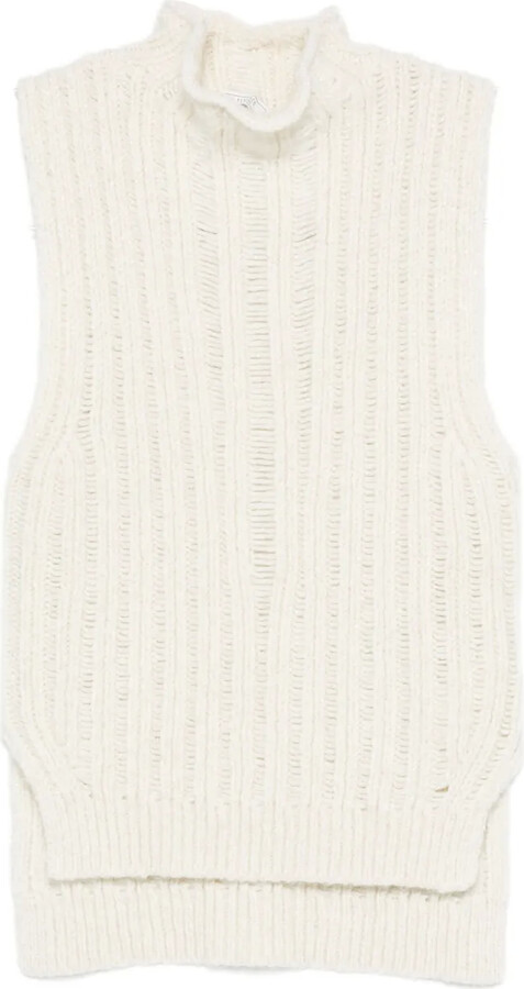 Peserico Ribbed High-Neck Sleeveless Top