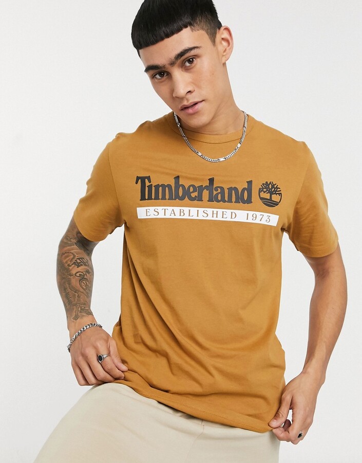 Timberland Established 1973 T-shirt in wheat tan - ShopStyle