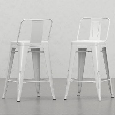 24 Inch Metal Counter Height Stool (Set Of 2)