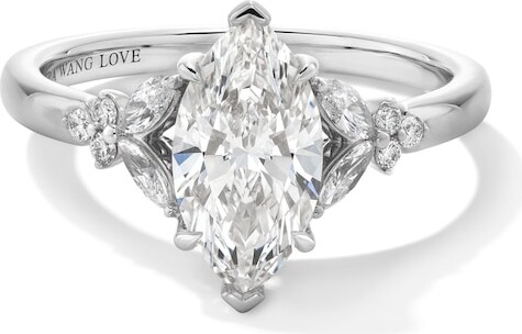 Zales Vera Wang Love Collection 1-7/8 CT. T.w. Marquise-Cut Certified Lab-Grown Diamond Engagement Ring in Platinum (F/Vs2)