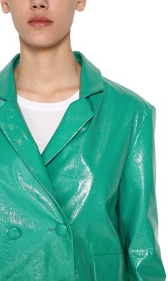 Drome Cropped Crackled Leather Jacket