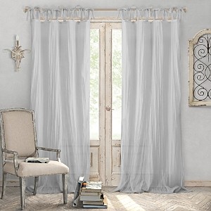 Elrene Home Fashions Jolie Semi-Sheer Pleated Curtain Panel, 52 x 84