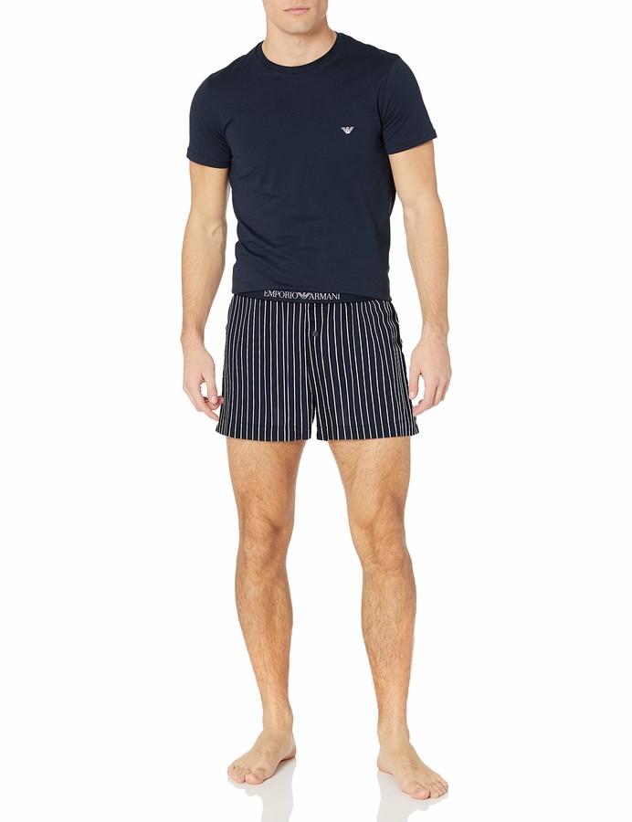 Emporio Armani Men's Yarn Dyed Woven Short Pajamas ShopStyle