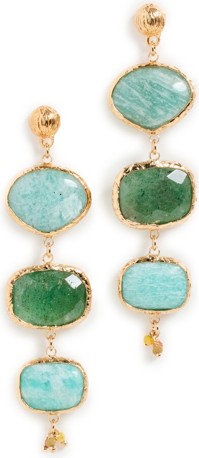 Gas Bijoux Gemstone Linear Drop Earrings