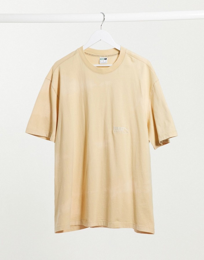 Puma heavy classics t-shirt in beige - ShopStyle