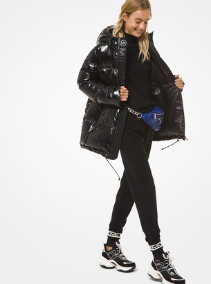 michael kors shawl collar quilted puffer coat