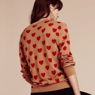 Burberry Heart Print Merino Wool Sweater