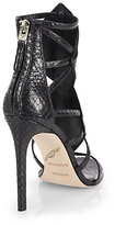 Thumbnail for your product : Brian Atwood Luanna Calf Hair & Embossed-Leather Sandals