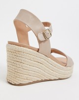 Thumbnail for your product : New Look faux leather espadrille wedges in cream