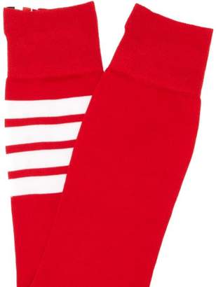 Thom Browne Striped Cotton Socks - Mens - Red