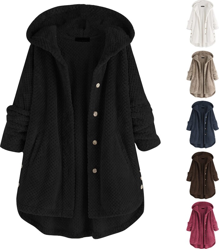 STORTO Women Bat Sleeve Coat Winter Fur Collar Jacket Elegant Woollen Cardigan Cloak 