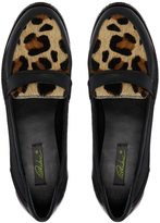 Thumbnail for your product : Park Lane Leather Leopard Flat Loafers