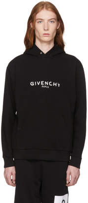 Givenchy Black Distressed Logo Hoodie