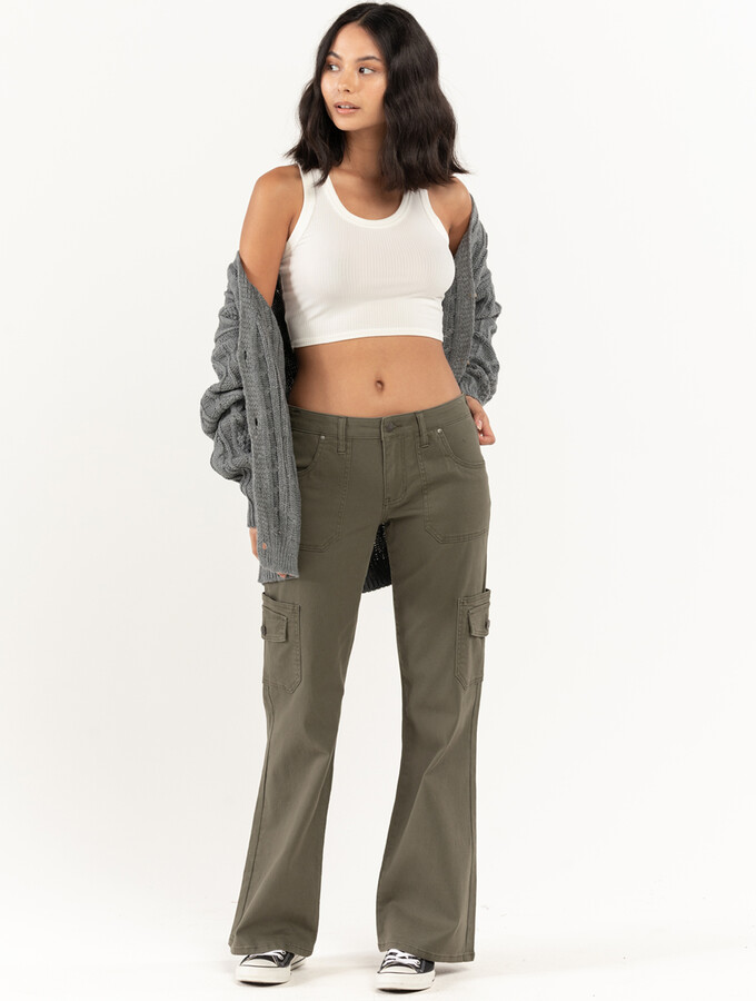 RSQ Womens Low Rise Cargo Flare Pants - ShopStyle