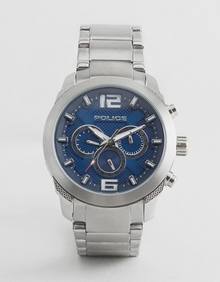 Police Quartz Watch With Blue Dial Chronograph Display
