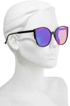 BP Women's 55Mm Cat Eye Sunglasses - Black/ Green